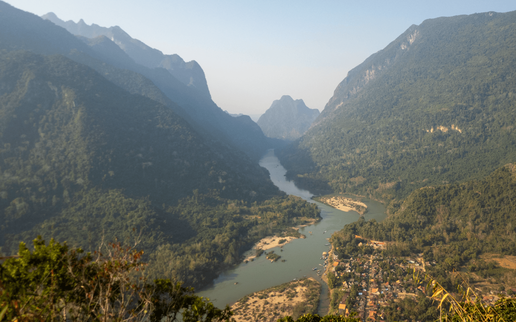 The panoramic views during the pha boom hike in muang ngoy, laos