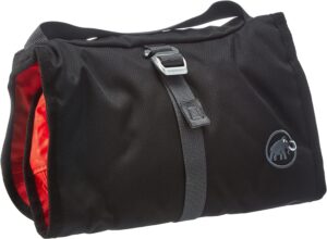 Black Mammut Travel Washbag, closed.